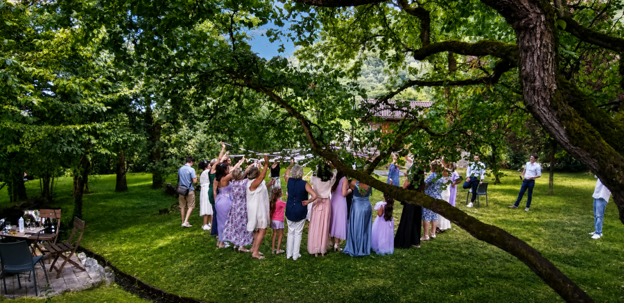 Ambiance de mariage élégante sans exposer les visages des invités